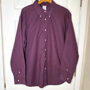 Brooks Brothers Shirt Mens XXL Red Long Sleeve Button Down 1818 Regent Maroon